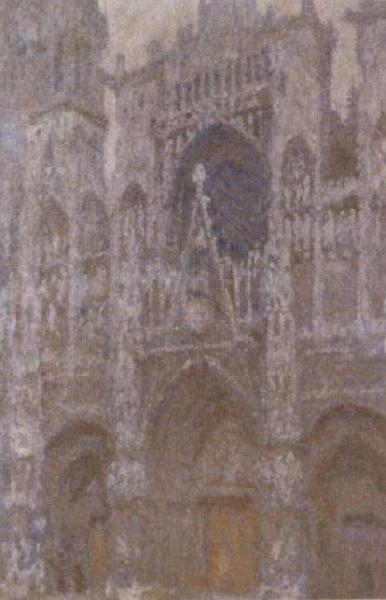 Claude Monet Rouen Cathedral in Overcast Weather oil painting image